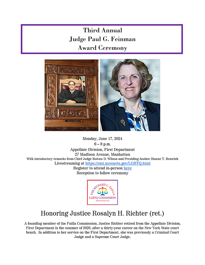 third annual Judge Paul G. Feinman Award 2024